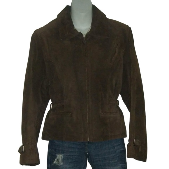 Beyond Sport Suede Jacket Vintage Leather Bomber Grunge Aztec Western Boho 90's - Picture 1 of 14